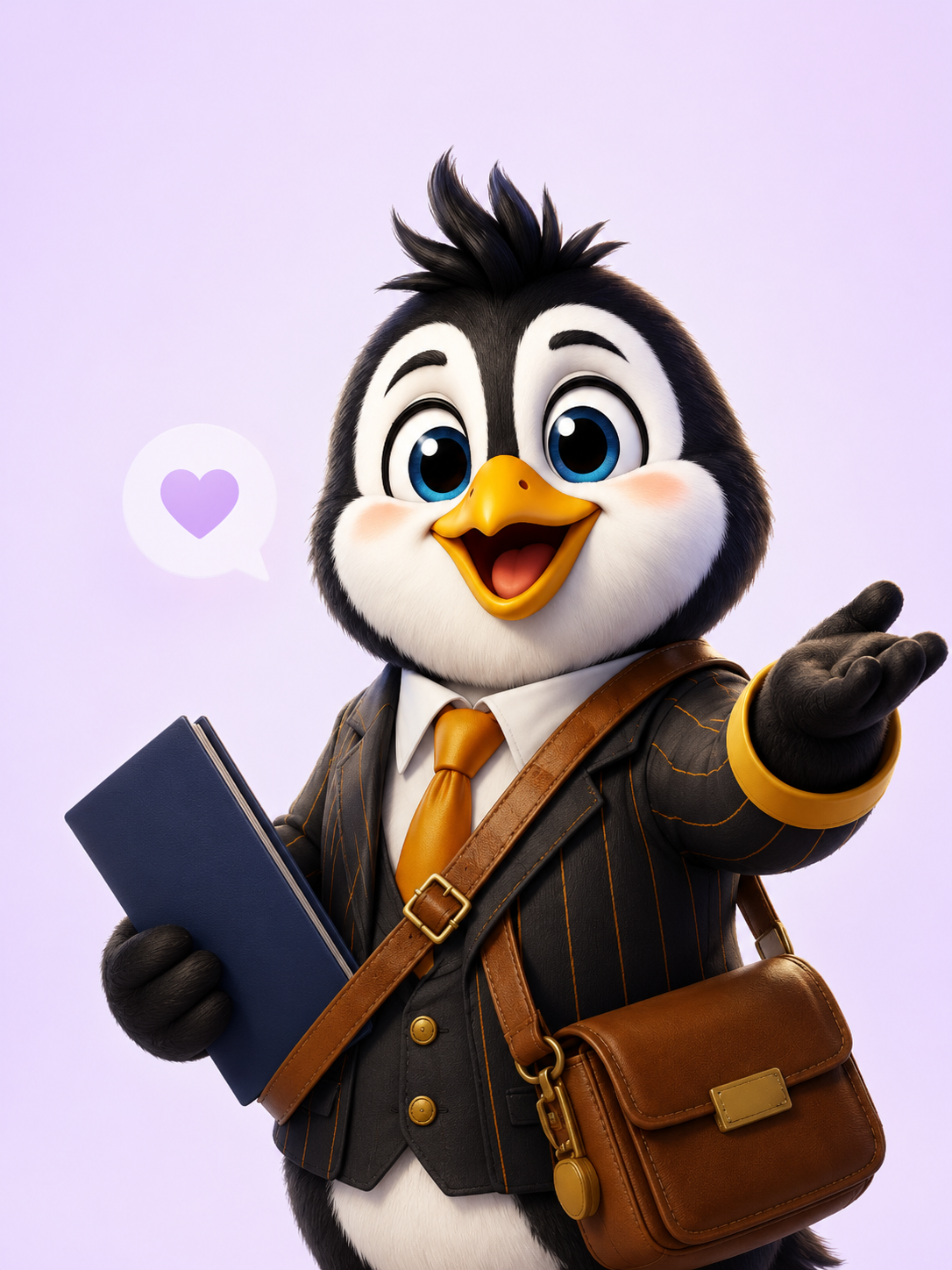 Pinguim Friiends representando uma comunicação mais carismática